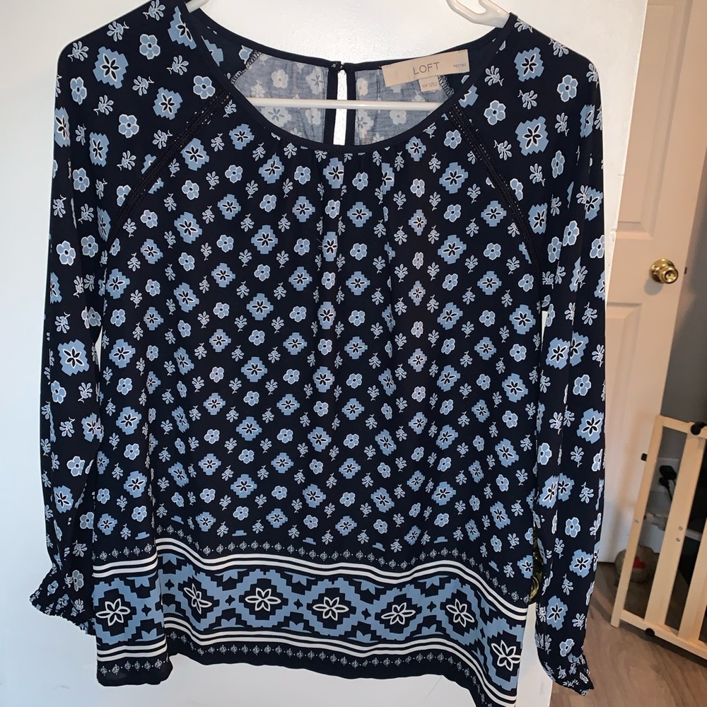Loft floral long sleeve blouse